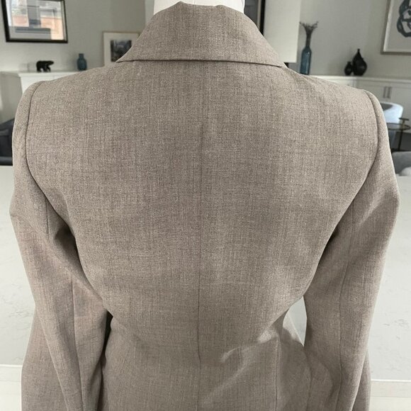 classiques entier Double Breasted Notch Collar Poly Blend Lined Jacket Tan Sz 4 - Picture 6 of 10